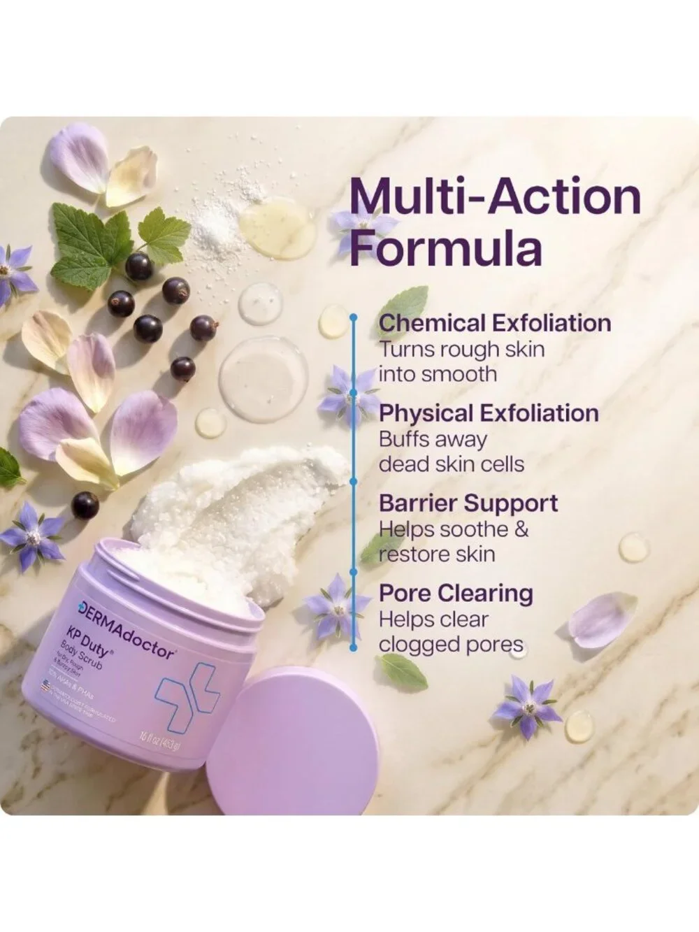 Exfoliating Body Scrub for Keratosis Pilaris | 10% AHAs + PHAs, 16 Fl oz